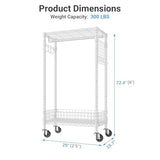 VIPEK R1 Rolling Clothes Rack with Pegboard Organizer Portable Closet for Hanging Clothes with Lockable Wheels & Removable Basket, White