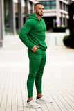 GINGTTO Mens Hoodie Jogging Suits 2 Piece Set Green Warm Winter Tracksuit for Men M