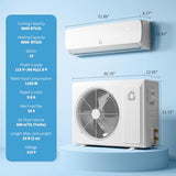 GarveeHome 9000 BTU Mini Split AC/Heating System, 19 SEER2 6-in-1 Inverter Split System Air Conditioners, Ductless Heat Pump Wall Mount AC Unit Cool Up to 450 Sq. Ft, Installation Kits, 115V