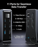 4-Port with 160W Max Output, 10Gbps Fast Data Transfer, Real-Time Smart Interface, Audio and Ethernet Ports, Dual 4K Displays for Dell, HP, Lenovo and More