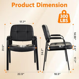 CLATINA Waiting Room Guest Chair with Bonded Leather Padded Arm Rest for Office