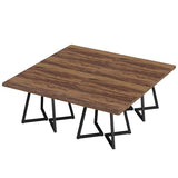 Industrial Dinner Table with Metal Base, Kitchen Table for Dining Room, Small Space, Apartment