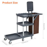 Commercial Traditional Wheeled Cleaning Cart with Cover and Oxford Bag, 300 Lb Capacity, Suitable for Schools, Hotels