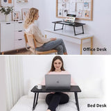 Lap Desk for Adults - Portable Foldable Bed Desk Tray Table Laptop Stand with Storage Drawer/Cup Holder