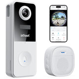 Video Doorbell Camera Wireless, Head-to-Toe 180° Ultra View Battery Powered, No Subscription Fee