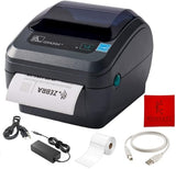 GX420D Zebra Direct Thermal Label, Receipt & Barcode Printer - with USB 2.0 Cable, 4x6 Label Roll
