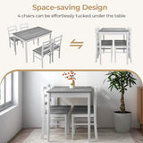 Compact Wooden Dining Table and Chairs Set for Kitchen, Dining Room