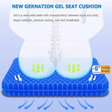 Gel Seat Cushion, Double Thick Egg Gel Cushion for Pressure Pain Relief, Breathable Wheelchair Cushion Chair (16x14x1.65inch)