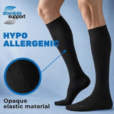 ABSOLUTE SUPPORT Mens Compression Socks for Circulation 20-30mmHg, Made in USA Opaque Graduated Compression Stockings for Varicose Veins, Edema, Arthritis - Black, Medium, A104BL2