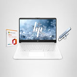 HP 14" Business Laptop Computer with 1-Year Microsoft Office 365 Included, 8GB RAM 576GB Storage (64GB eMMC+512GB SD Card), Dual-Core Intel, Windows 11, Snowflake White