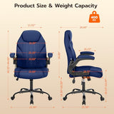 Ylzyxal Office Desk Chair, Ergonomic Computer Chair with Padded Flip-Up Arms 60° Swivel Rolling Wheels for Work