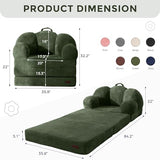 MAXYOYO Folding Sofa Bed, Convertible Floor Sofa Couch, Dark Green, Single