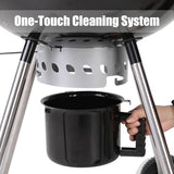 GREEN PARTY 22 inch Kettle Charcoal BBQ Grill with Wheels, Portable Charcoal Grill with Porcelain-Enameled Lid & Ash Catcher, Black