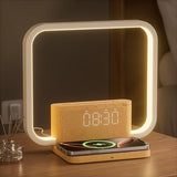 Sunrise Alarm Clock with Wireless Charging Desk Touch Lamp 3 Level Dimmable Wake-up Light Bedside Lamps for Bedroom Living Room