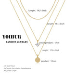 YOIHUR Layered Gold Necklaces for Women, 14K Gold Plated Dainty Stackable Stack Choker Necklaces Trendy Layering Pendant Chain Necklace Set Gold Jewelry for Women Gifts