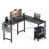 OLIXIS L Shaped Desk, 50-Inch Office Computer Gaming Desks Corner PC Table with Side Bag and Reversible Shelf