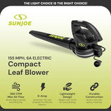 Sun Joe Electric All Purpose Leaf Blower with 6 Amp Motor and 155 MPH Air Speed, Black