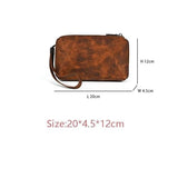 Wallet Men's Handbag Genuine Leather Soft Clutch Bag Retro Oxhide Long Leisure Phone Minimally Designed