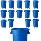 PRO&Family 15 Pack 20 Gallon Blue Round Commercial Trash Can with Lid