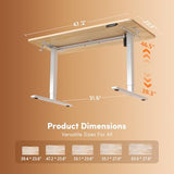 FEZIBO Standing Desk, 48 × 24 Inches Electric Height Adjustable