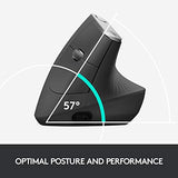 Vertical Wireless Mouse – Ergonomic Design Reduces Muscle Strain, Graphite Logitech