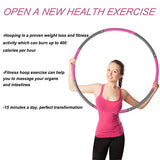 NEOWEEK 2lb Exercise Hoops for Adults, Adjustable Hoola Weighted Hoop, Detachable Section Soft Fitness Hoop for Weight Loss, Fat Burning, Home Gym Core Workout