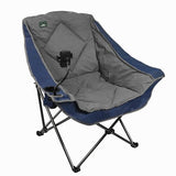 Northroad Oversized Foldable Camping Chair with Cell Phone Holder,Outdoor Padded Lawn Chair w/Cup Holder,Carry Bag for Beach, Hiking, and Picnics,Heavy-Duty 300-lbs Capacity, Blue
