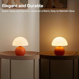 Mushroom Lamp Table Lamp for Bedroom, Desk Bedside Small Lamps for Living Room Night Stands (Orange)