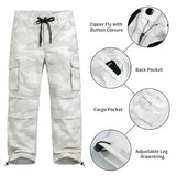 GINGTTO Baggy Camo Pants Men Cargo White Wide Leg Fashion Y2K Streetwear Drawstring Stretch 28