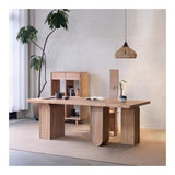 zhongxlla Standing Desk, 78" Large Home Study Writing Desk Rectangular Solid Wood Dining Table