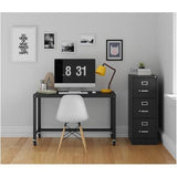 Set of 2 3 Drawer - Letter Width - Vertical File Cabinet - Black