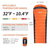 QEZER Down Sleeping Bag for Adults 600 Fill Power, Cold Weather Compact Ultralight All Seasons Sleeping Bag for Backpacking, Camping, Hiking