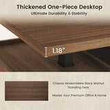 Executive Standing Desk with Drawers & Storage, 70.8'' Adjustable Electric Stand Up Wood Desk with Privacy Panel