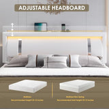 Keyluv King Size Bed Frame with RGB LED Lights & 2 Storage Drawers