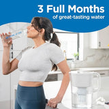 HOMEWATER 10-Cup Pitcher Filter (White) – BPA-Free, High-Capacity 2.4L Pitcher with Fast-Flow Carbon Filter, Wide Mouth for Easy Pouring, Removable Filter