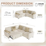 Hanherry Sectional Couch with Pull Out Sofa Bed,Chenille Sleeper Sofa with 2 Seat Storage & USB Charging