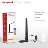 Honeywell LED Desk Lamp - HWT-H2 Sunturalux™ Eye-Caring Foldable Desk Light with USB A+C Dual Charging Port 4 Color Modes - Black