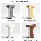 Mobile Rolling Curved Lectern Podium with Storage