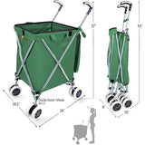 Grocery Cart with Removable Canvas with Cover, Lightweight Utility Cart for Groceries and Laundry