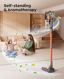 Fieety Cordless Vacuum Cleaner, 650W/55KPa/70Min Runtime Stick Vacuum with 3.3Ft Hose, Wall Mount Charging, Auto Mode, Touchscreen, Self-Standing Vacuum Cleaner for Home/Pet Hair/Carpet/Car, Fragrance