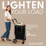 Rust‑Proof Steel Frame, 70 lb Capacity – Portable Grocery, Laundry & Travel Cart