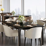GarveeHome 78.7 in Industrial Dining Table for 6, Wooden Long Dinner Table with Mortise Tenon Design
