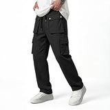 GINGTTO Mens Cargo Pants Slim Fit Black Stretch Cargo Joggers Men with Pockets Elastic Waist 34W×30L