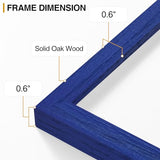 decorUhome Solid Oak Wood 12x12 Picture Frame, Display Pictures 8x8 with Mat or 12x12 without Mat, Wall Mounting Photo Frame, Blue, 1 Pack