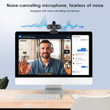 1080P Webcam PC Webcam with Microphone and Physical Privacy Cover, Noise-Canceling Microphone, Auto Light Correction