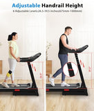 CIIHI Treadmill with Auto Incline - Adjustable Height Handrail 15% Auto Incline Treadmill with 400 lbs Capacity - Foldable Running Machine