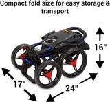 Bag Boy Quad XL Disc Golf 4 Wheel Push Cart Bag Boy