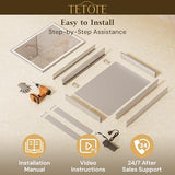 TETOTE 48 x 32 Lighted Bathroom Medicine Cabinet with Adjustable Shelves, Silver Aluminum Cabinet, Anti-Fog