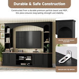 MLZTINGR Entertainment Center with Bookshelves Wall Unit Entertainment Center, Elegant Arched Farmhouse TVs Up to 70", 91 Inch TV Stand