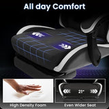 N-GEN GAMING Video Gaming Chair Office Computer Desk Use Ergonomic Reclining Backrest Adjustable Armrests Lumbar Support (Black)